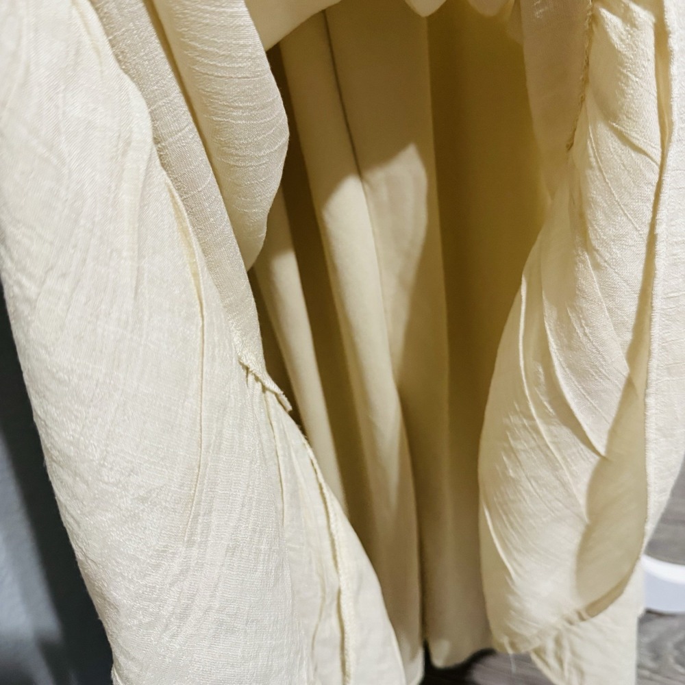 Cottagecore Sincerely Jules Cream Smocked Peasant Maxi Bohemian Tiered‎ Dress M - Picture 10 of 15